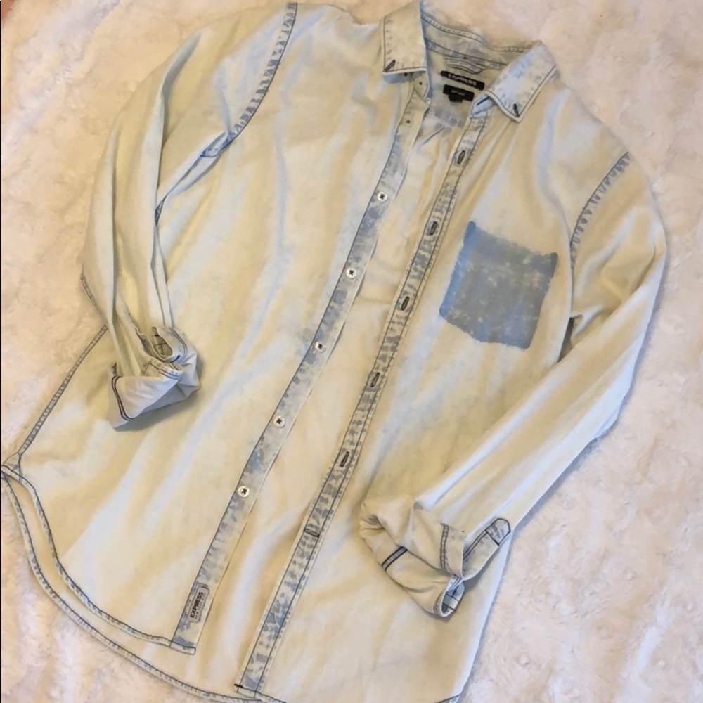 Xs blue jean button up